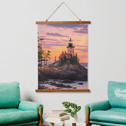 Bass Harbour Head Lighthouse Sunrise Hangend Wandkleed (Woonkamer)