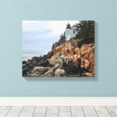 Bass Harbour Head vuurtoren, Maine Canvas Print (Insitu (Houten vloer))