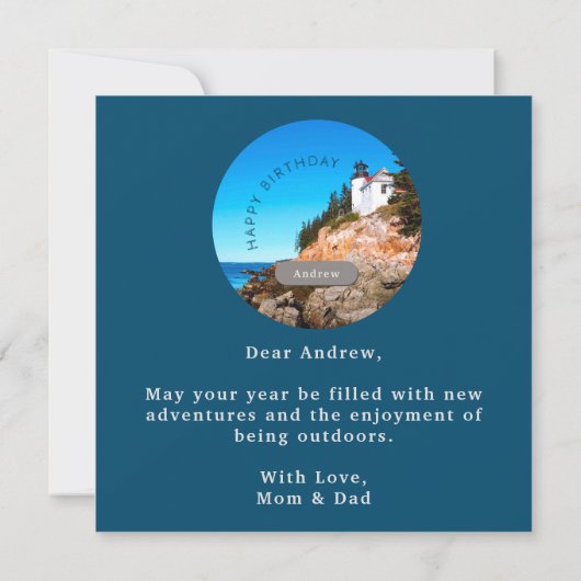 Bass Harbour Lighthouse Birthday Acadia NP (Achterkant)