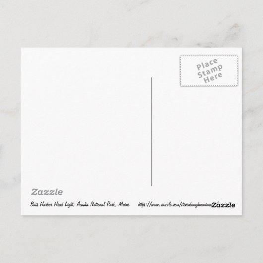 Bass Harbour Lighthouse briefkaart (Achterkant)