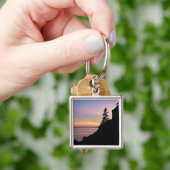 Bass Harbour-vuurtoren op Mt. Desert Island Sleutelhanger (Hand)