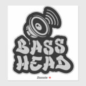 BASS HEAD black/grey Sticker (Vel)