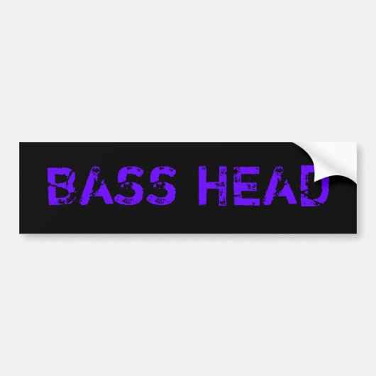 Bass Head bumper sticker (donker) (Voorkant)