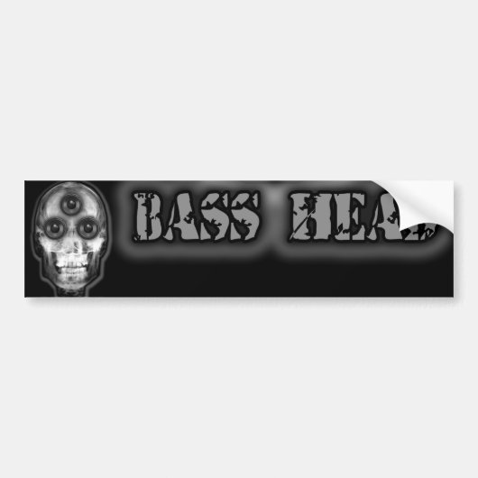 BASS HEAD Dubstep Artiest Bumpersticker (Voorkant)
