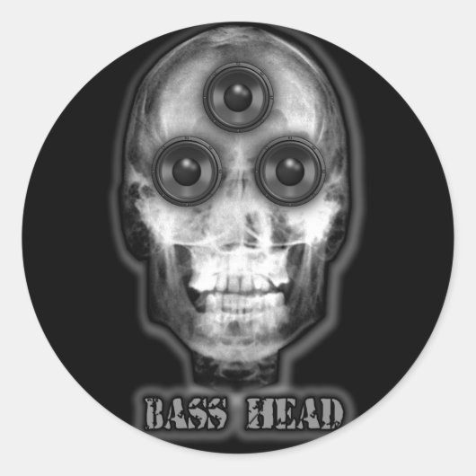 BASS HEAD Dubstep Artiest Ronde Sticker (Voorkant)