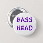 Bass Head-knop (paarse tekst) Ronde Button 5,7 Cm (Voorkant /achterkant)