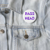 Bass Head-knop (paarse tekst) Ronde Button 5,7 Cm (In situ)