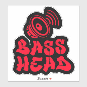 BASS HEAD red black Sticker