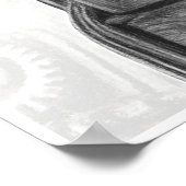 Bass Headstock in Charcoal Music Art Print (Hoek)