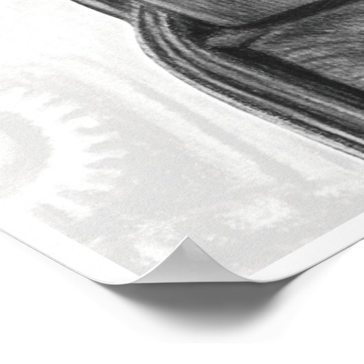 Bass Headstock in Charcoal Music Art Print (Hoek)