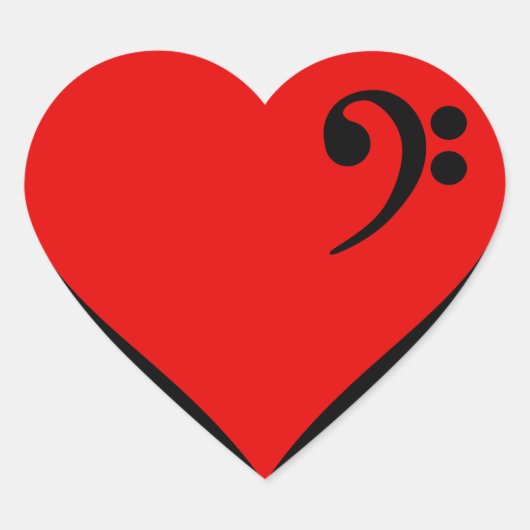 Bass Heart Hart Sticker (Voorkant)