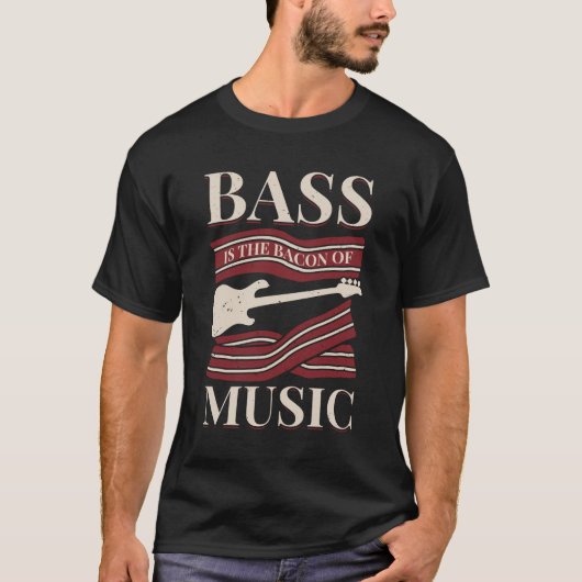 Bass is de bacon van de muziekbeugel t-shirt (Voorkant)