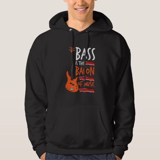 Bass is de bacon van Music Bass Guitarist Hoodie (Voorkant)