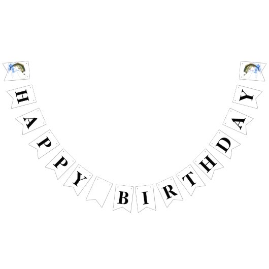 Bass Jumping Vist Happy Birthday Vlaggetjes (Alle)