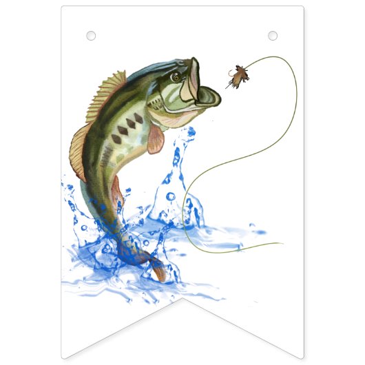 Bass Jumping Vist Happy Birthday Vlaggetjes (Eerste vlag)