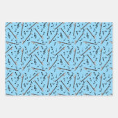 Bass klarinet muzieknoot patroon inpakpapier vel (Voorkant 3)