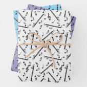 Bass klarinet muzieknoot patroon inpakpapier vel (In situ)