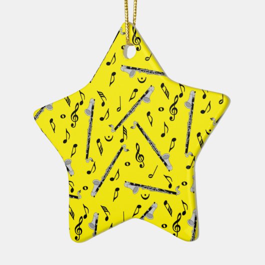 Bass klarinet muzieknoot patroon keramisch ornament (Links)