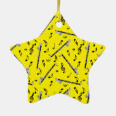 Bass klarinet muzieknoot patroon keramisch ornament (Achterkant)