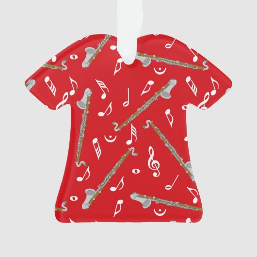 Bass klarinet muzieknoot patroon ornament (voorkant)