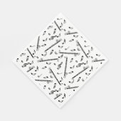 Bass klarinet muzieknoot patroon servet (Hoek)