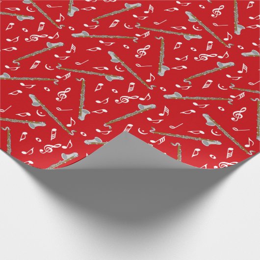 Bass klarinet Muzieknoten Cadeaupapier (Hoek)