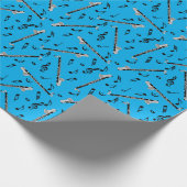 Bass klarinet Muzieknoten Cadeaupapier (Hoek)