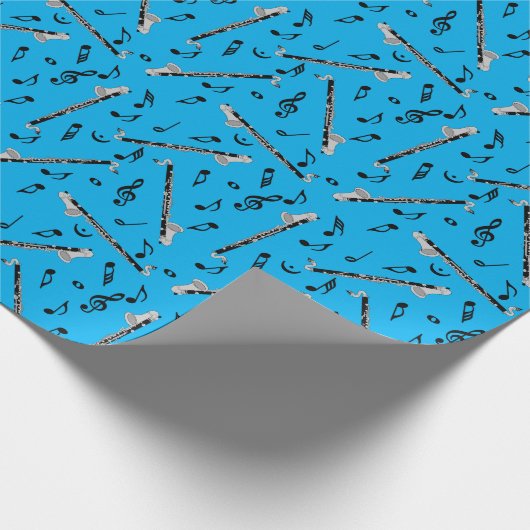 Bass klarinet Muzieknoten Cadeaupapier (Hoek)