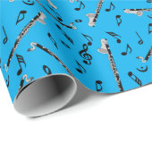 Bass klarinet Muzieknoten Cadeaupapier (Rol Hoek)