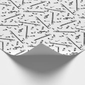 Bass klarinet Muzieknoten Cadeaupapier (Hoek)