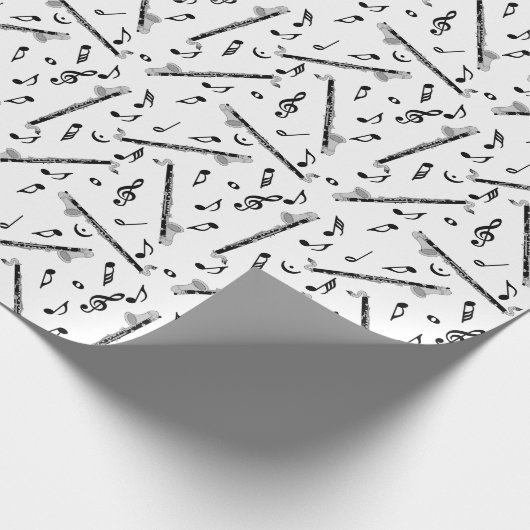 Bass klarinet Muzieknoten Cadeaupapier (Hoek)