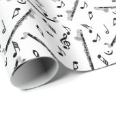 Bass klarinet Muzieknoten Cadeaupapier (Rol Hoek)