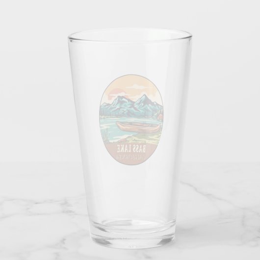 Bass Lake California Boating Vist Emblem Glas (Achterkant)