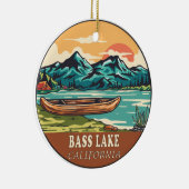 Bass Lake California Boating Vist Emblem Keramisch Ornament (Rechts)