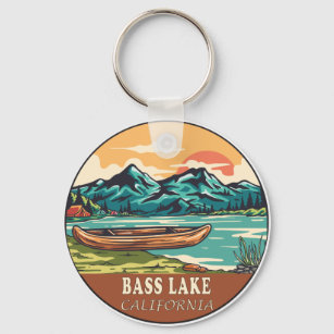 Bass Lake California Boating Vist Emblem Sleutelhanger