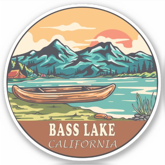 Bass Lake California Boating Vist Emblem Sticker (Voorkant)