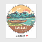 Bass Lake California Boating Vist Emblem Sticker (Vel)