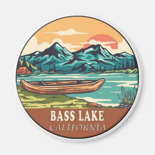 Bass Lake California Boating Vist Emblem T-Shir Magneet