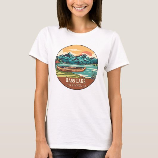 Bass Lake California Boating Vist Emblem T-shirt (Voorkant)