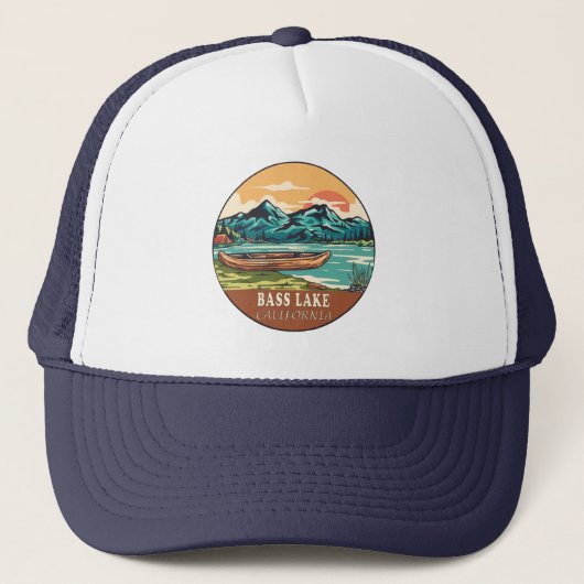 Bass Lake California Boating Vist Emblem Trucker Pet (Voorkant)