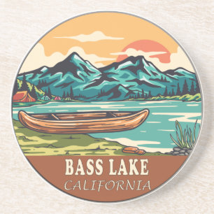 Bass Lake California Boating Vist Emblem Zandsteen Onderzetter