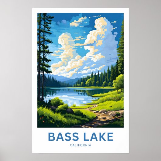 Bass Lake California Reisprint Poster (Voorkant)