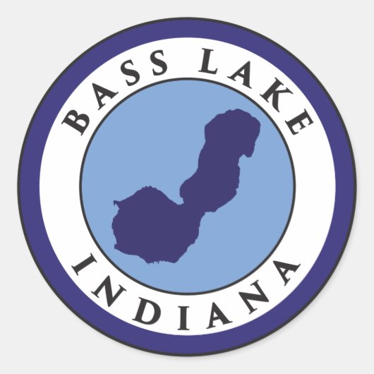 Bass Lake, Indiana Ronde Sticker (Voorkant)