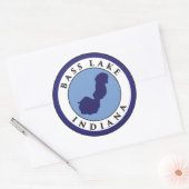 Bass Lake, Indiana Ronde Sticker (Envelop)