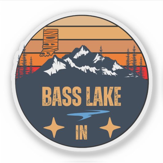 Bass Lake, Indiana Sticker (Voorkant)