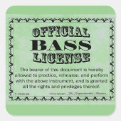 Bass License Square Sticker (Voorkant)