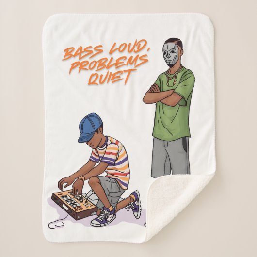 Bass Loud, Problems Quiet Music Art Blanket Sherpa Deken (Voorkant)