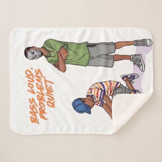 Bass Loud, Problems Quiet Music Art Blanket Sherpa Deken (Voorkant (horizontaal))