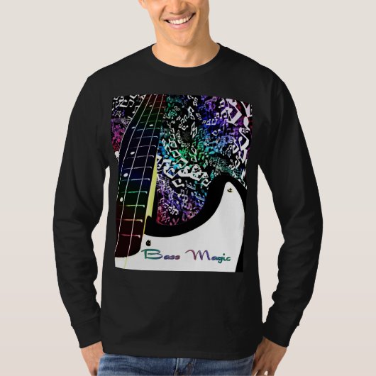 Bass Magic Rainbow Notes Music T-Shirt (Voorkant)