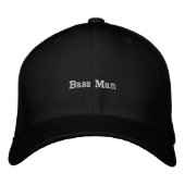 Bass Man Vis Meer Baseballpet Geborduurde Pet (Voorkant)